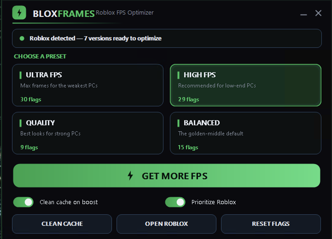 RBX FPS Unlock window
